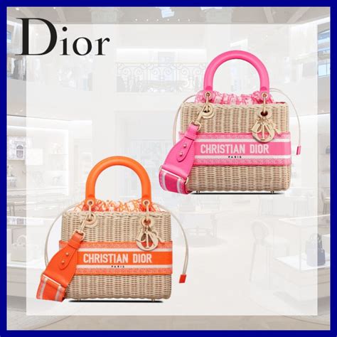 christian dior straw bag.